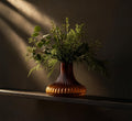Narrow Amber Ripple Vase