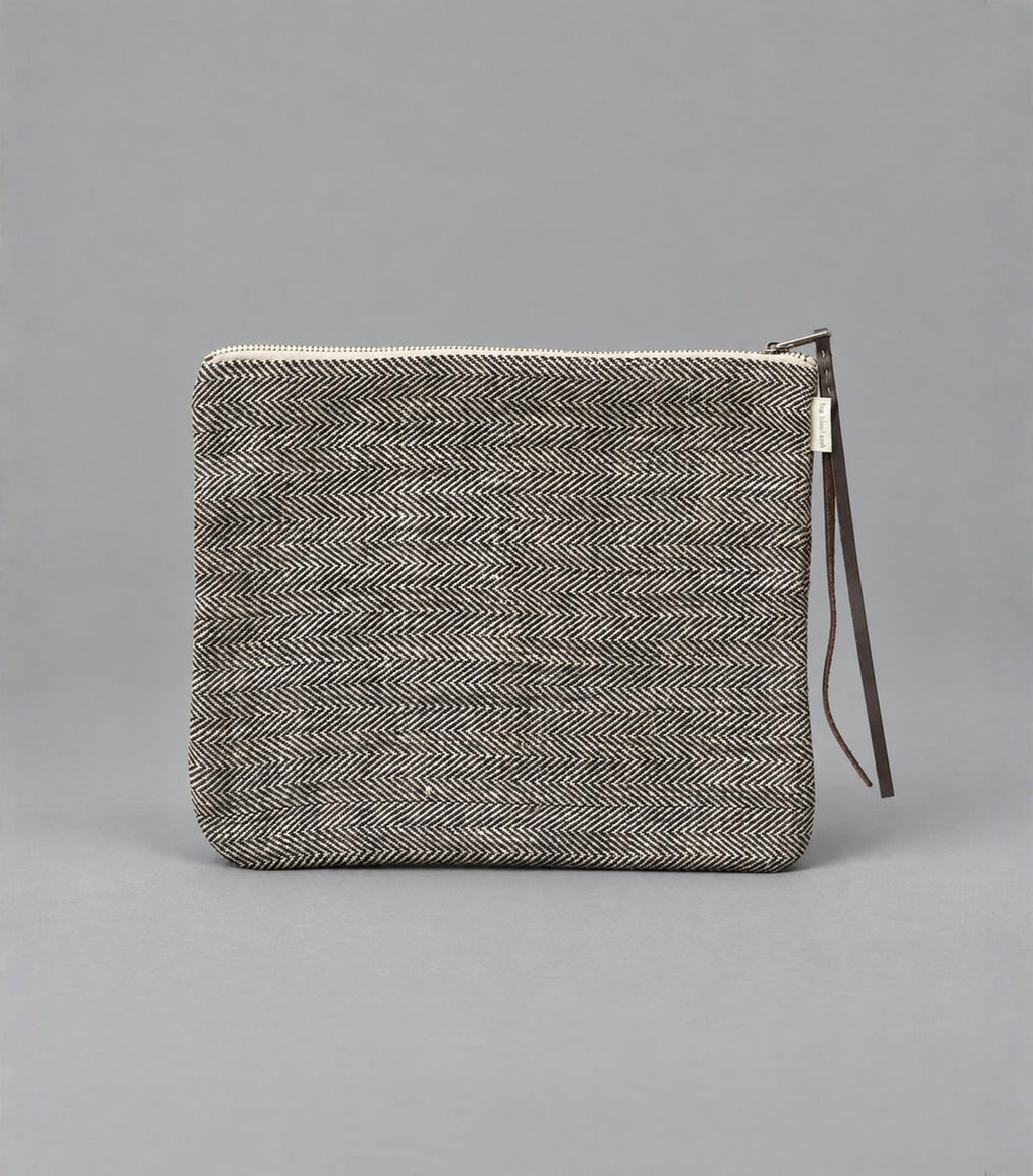Herringbone Linen Pouch