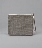 Herringbone Linen Pouch