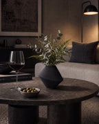 Mod Black Ribbed Geo Vase