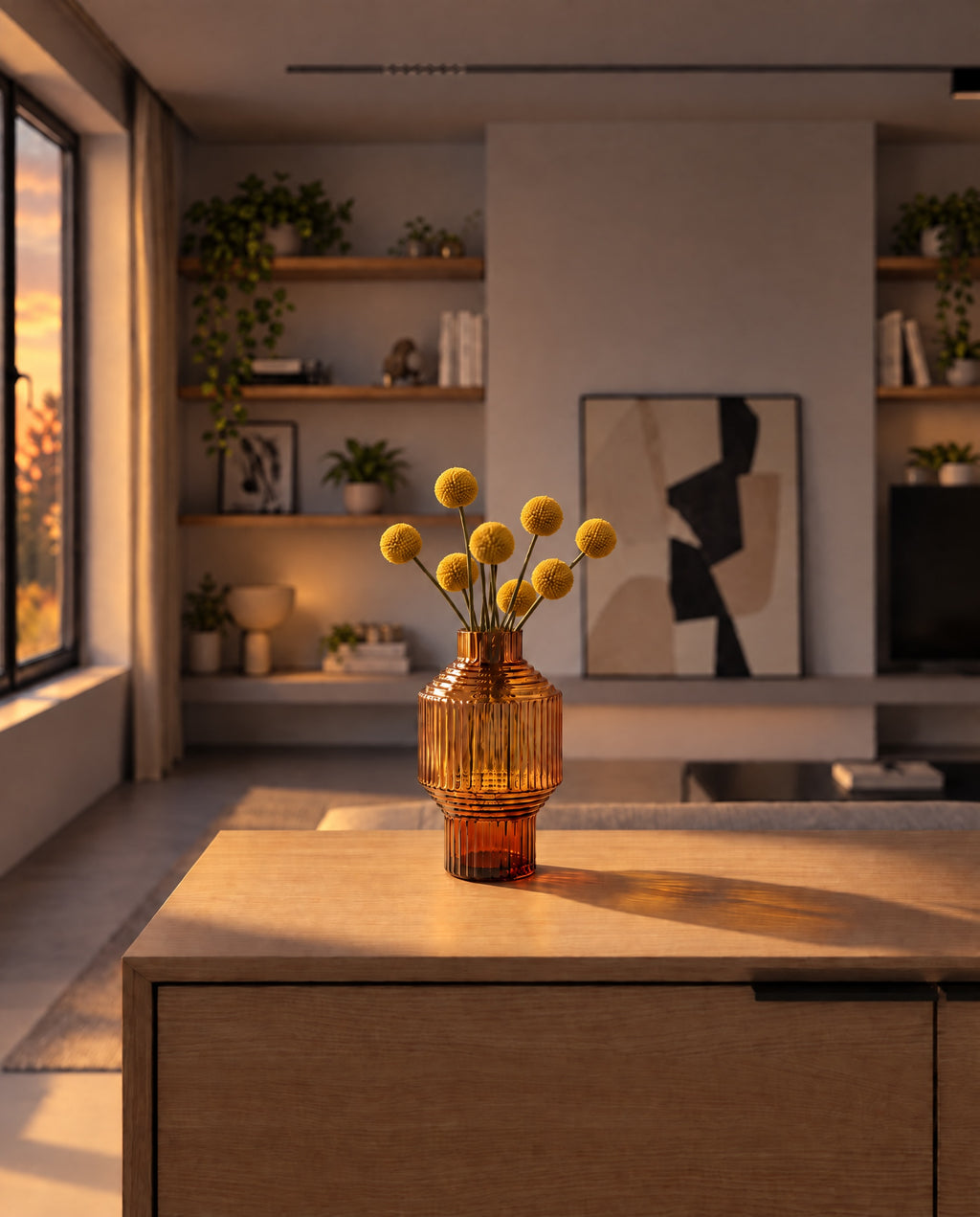 Pavillion Dark Amber Small Vase