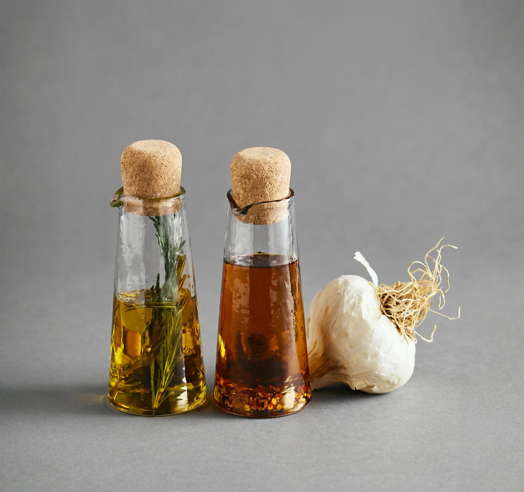 Pebbled Glass Petite Carafe Set