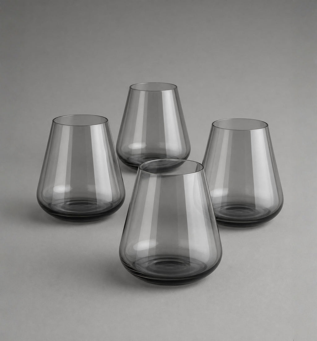 Hand Blown Stemless Wine Glasses (set of 4)